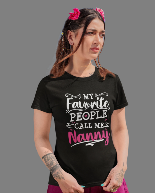 Woen call me nanny fun  and filmy  lover t-shirt