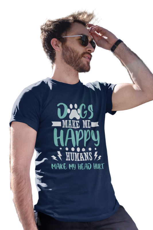 Dog Happy Premium Quality Cotton with a regular fit Men's T-Shirt