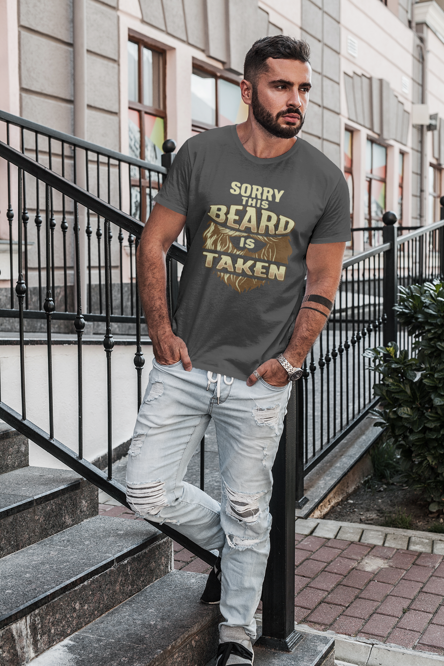 Beard-style Men's art pattern with a regular fit T-Shirts