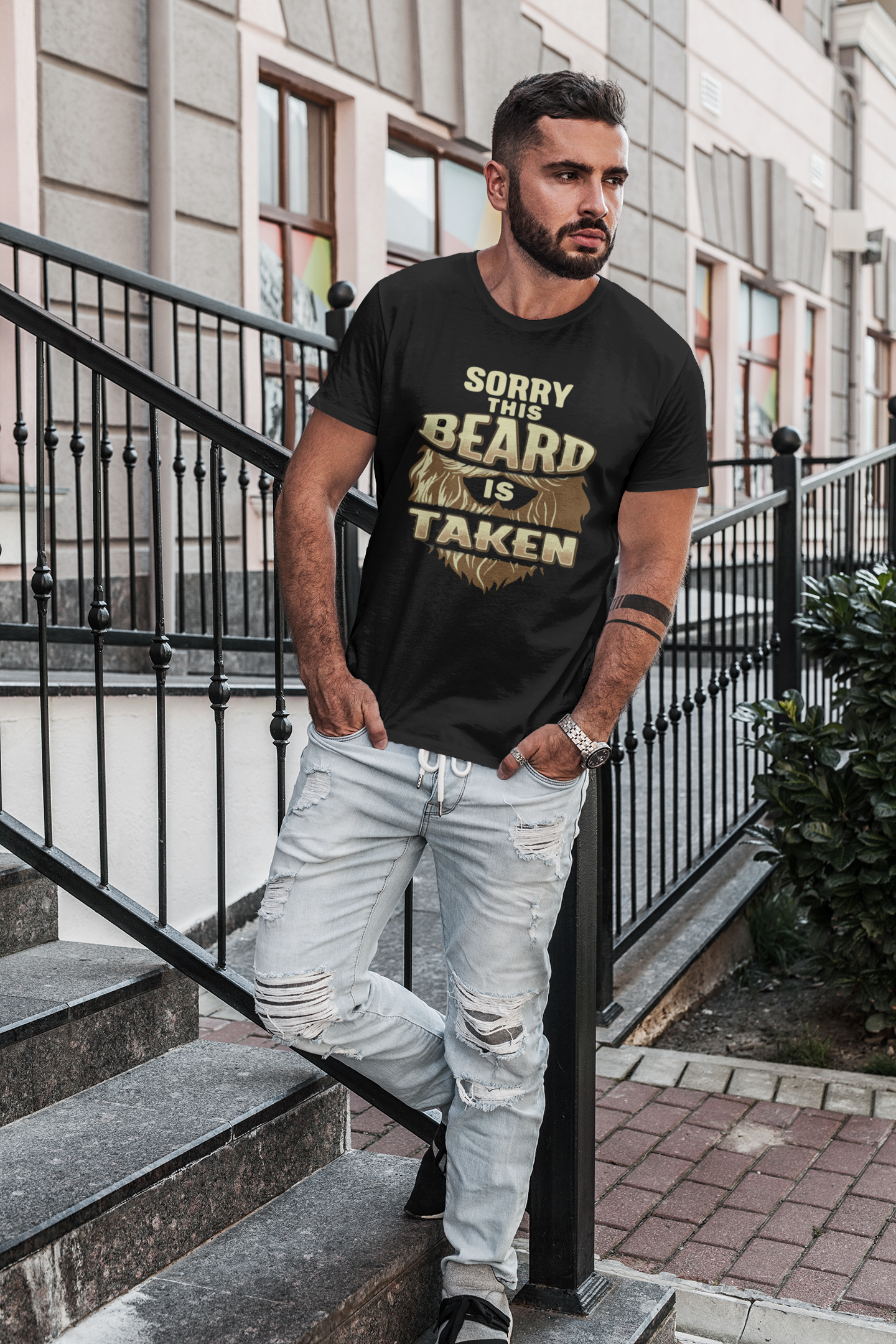 Beard-style Men's art pattern with a regular fit T-Shirts