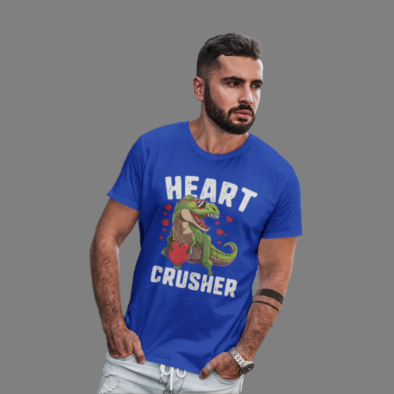 Men cluster dinosaur printed T-Shirt